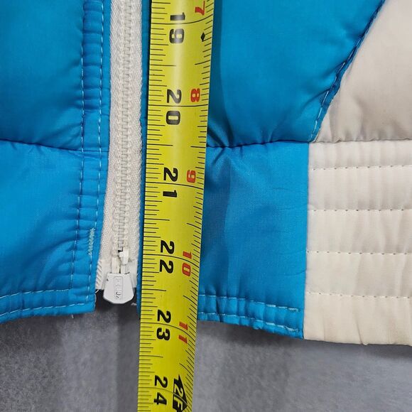 GOAT VTG Down Blend Thick Puffer Coat So 80s Aspen Mixer Apres Neon Ski Party L - Picture 13 of 13
